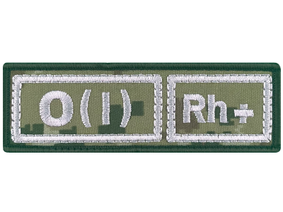 Полоска группа крови ПС AB(IV) Rh+ на цифре тактика.